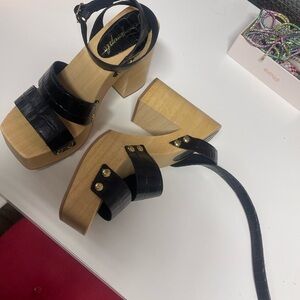 Free people Black Platform clog Sandals